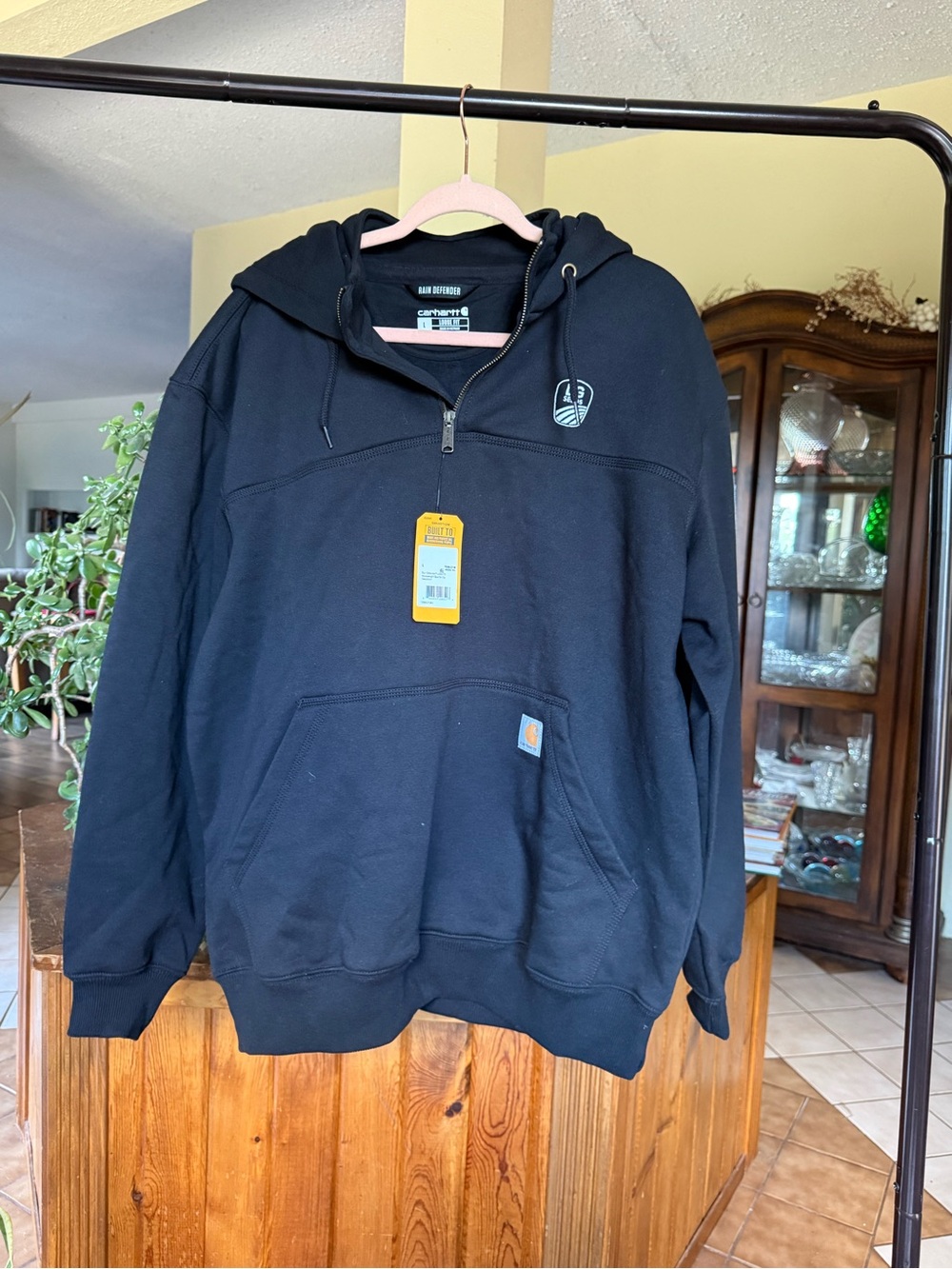 Carhartt Men’s Black Half-Zip Hooded Sweatshirt